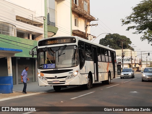 Transvida Transporte Coletivo 2043 na cidade de Ji-Paraná, Rondônia, Brasil, por Gian Lucas  Santana Zardo. ID da foto: 10281924.