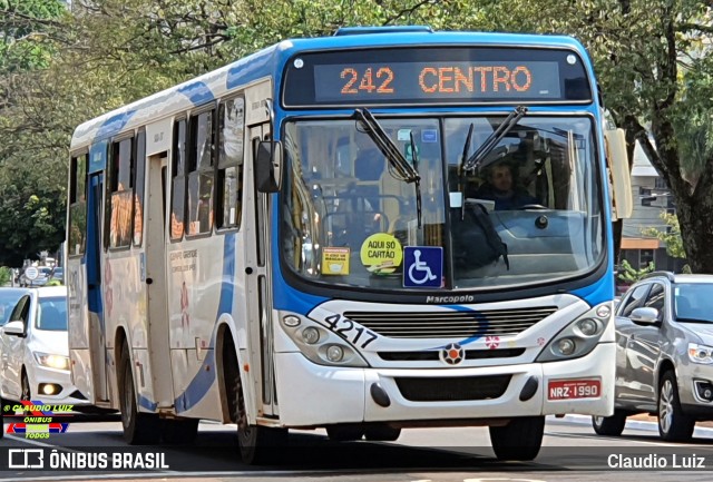 Viação Campo Grande 4217 na cidade de Campo Grande, Mato Grosso do Sul, Brasil, por Claudio Luiz. ID da foto: 10284422.