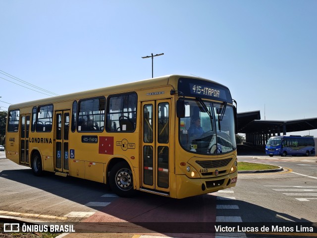 TCGL - Transportes Coletivos Grande Londrina 4440 na cidade de Londrina, Paraná, Brasil, por Victor Lucas de Matos Lima. Número da foto: #10283577.