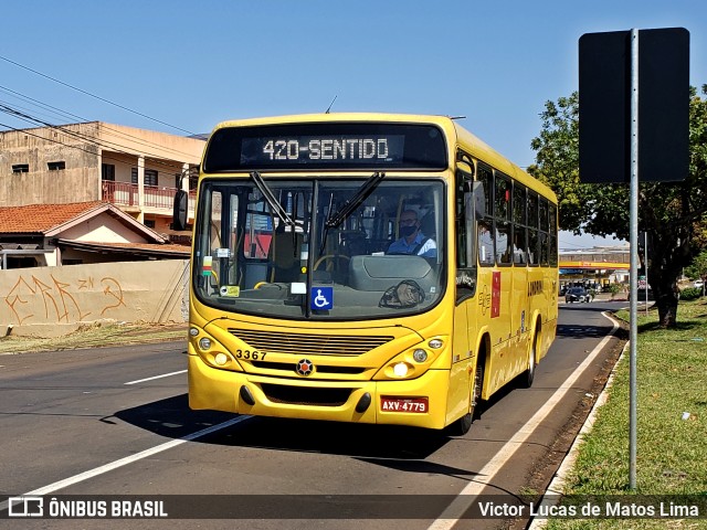 TCGL - Transportes Coletivos Grande Londrina 3367 na cidade de Londrina, Paraná, Brasil, por Victor Lucas de Matos Lima. Número da foto: #10283674.