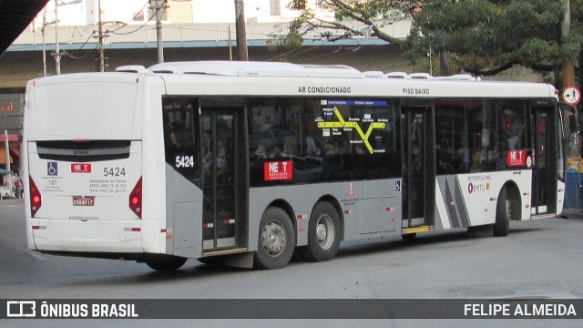 Next Mobilidade - ABC Sistema de Transporte 5424 na cidade de Santo André, São Paulo, Brasil, por FELIPE ALMEIDA. ID da foto: 10284804.