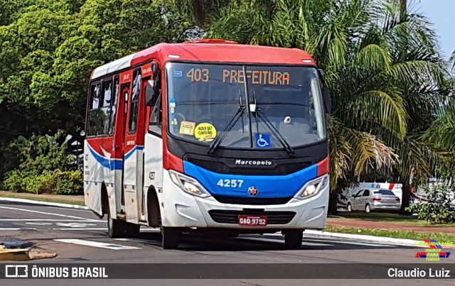 Viação Campo Grande 4257 na cidade de Campo Grande, Mato Grosso do Sul, Brasil, por Claudio Luiz. Número da foto: #10288053.