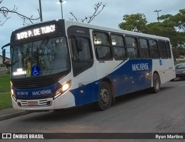 Rápido Macaense RJ 150.119 na cidade de Rio das Ostras, Rio de Janeiro, Brasil, por Ryan Martins. ID da foto: 10287849.