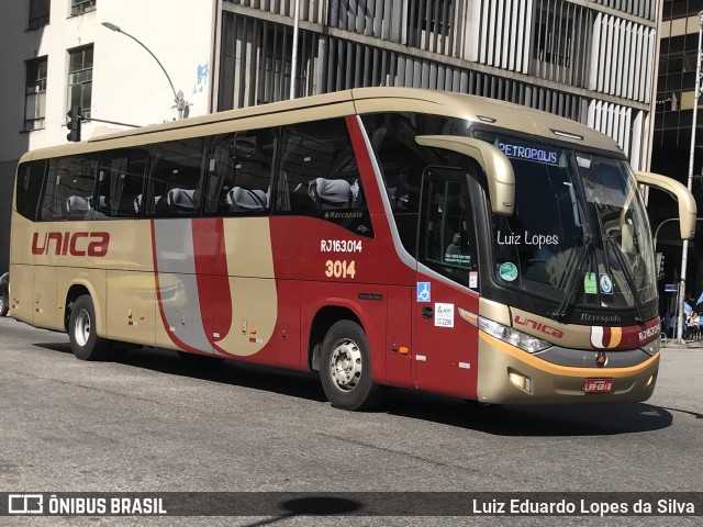 Transportes Única Petrópolis RJ 163.014 na cidade de Rio de Janeiro, Rio de Janeiro, Brasil, por Luiz Eduardo Lopes da Silva. ID da foto: 10288014.