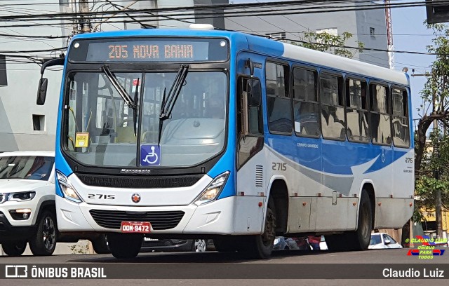 Viação São Francisco 2715 na cidade de Campo Grande, Mato Grosso do Sul, Brasil, por Claudio Luiz. ID da foto: 10288039.