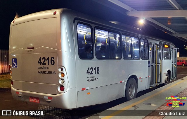 Viação Campo Grande 4216 na cidade de Campo Grande, Mato Grosso do Sul, Brasil, por Claudio Luiz. ID da foto: 10286345.