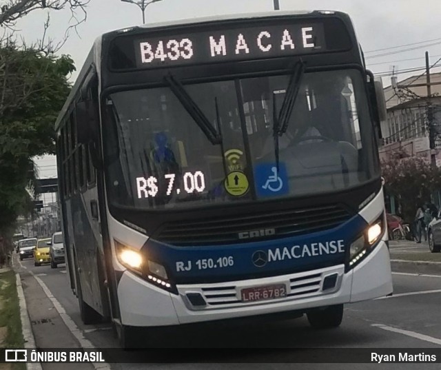 Rápido Macaense RJ 150.106 na cidade de Rio das Ostras, Rio de Janeiro, Brasil, por Ryan Martins. Número da foto: #10290930.