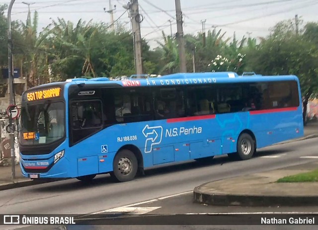 Viação Nossa Senhora da Penha RJ 188.036 na cidade de Rio de Janeiro, Rio de Janeiro, Brasil, por Nathan Gabriel. Número da foto: #10290076.