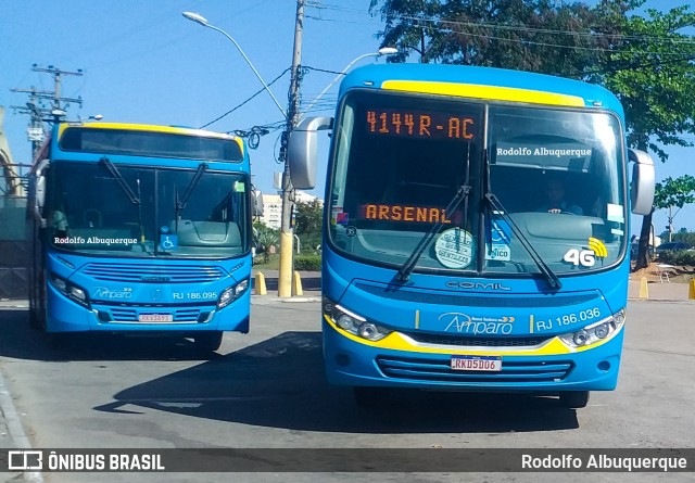 Viação Nossa Senhora do Amparo RJ 186.036 na cidade de Niterói, Rio de Janeiro, Brasil, por Rodolfo Albuquerque. ID da foto: 10288961.