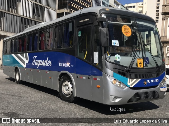 Auto Ônibus Fagundes RJ 101.103 na cidade de Rio de Janeiro, Rio de Janeiro, Brasil, por Luiz Eduardo Lopes da Silva. Número da foto: #10289369.