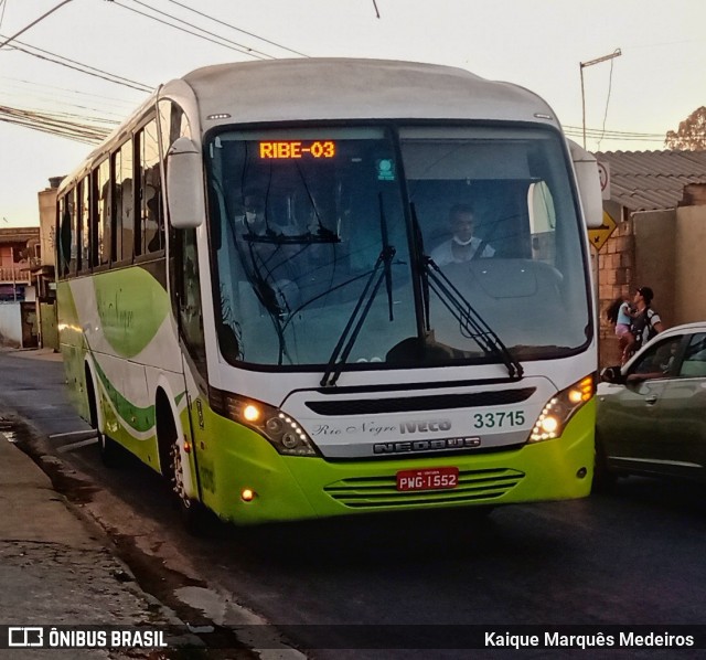 Rio Negro Fretamento e Turismo 33715 na cidade de Ribeirão das Neves, Minas Gerais, Brasil, por Kaique Marquês Medeiros . ID da foto: 10292081.