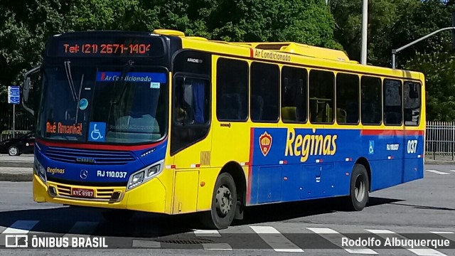 Auto Viação Reginas RJ 110.037 na cidade de Rio de Janeiro, Rio de Janeiro, Brasil, por Rodolfo Albuquerque. ID da foto: 10290533.