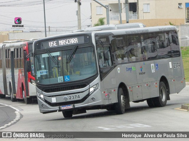 Expresso CampiBus 2374 na cidade de Campinas, São Paulo, Brasil, por Henrique Alves de Paula Silva. Número da foto: #10294658.