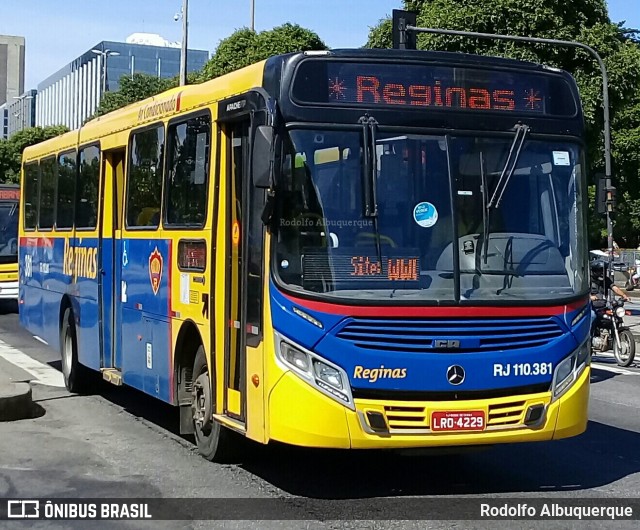 Auto Viação Reginas RJ 110.381 na cidade de Rio de Janeiro, Rio de Janeiro, Brasil, por Rodolfo Albuquerque. Número da foto: #10293087.