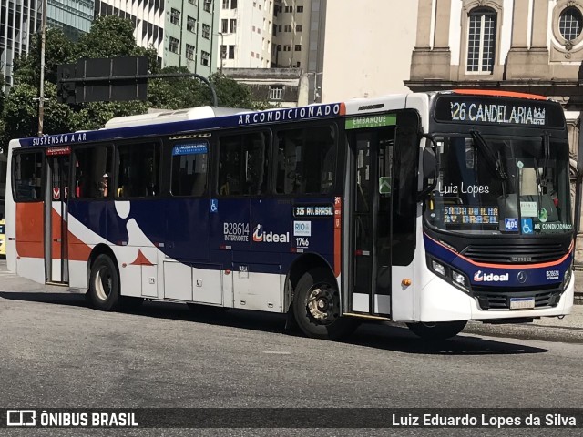 Viação Ideal B28614 na cidade de Rio de Janeiro, Rio de Janeiro, Brasil, por Luiz Eduardo Lopes da Silva. ID da foto: 10294748.