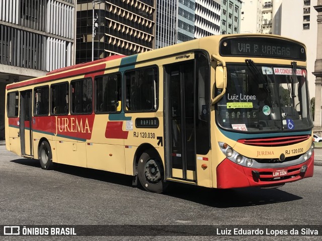 Auto Viação Jurema RJ 120.030 na cidade de Rio de Janeiro, Rio de Janeiro, Brasil, por Luiz Eduardo Lopes da Silva. ID da foto: 10294836.