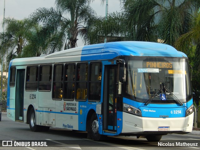 Viação Paratodos > São Jorge > Metropolitana São Paulo > Mobibrasil 6 3214 na cidade de São Paulo, São Paulo, Brasil, por Nicolas Matheusz. Número da foto: #10293001.