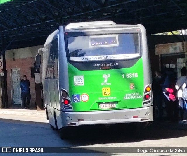 Transcooper > Norte Buss 1 6318 na cidade de São Paulo, São Paulo, Brasil, por Diego Cardoso da Silva. Número da foto: #10240183.