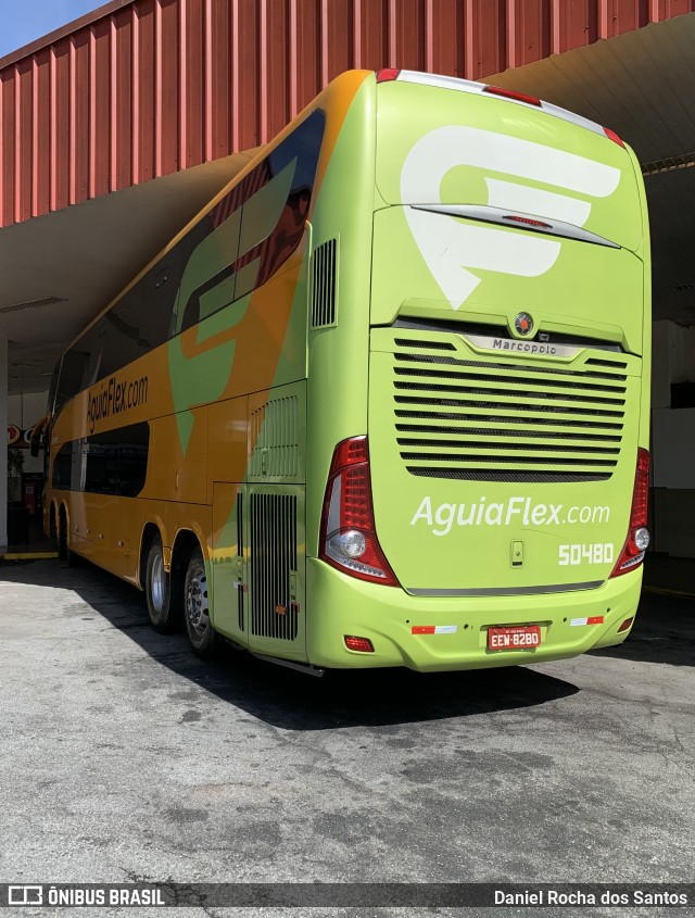 Viação Águia Branca 50480 na cidade de Guaratinguetá, São Paulo, Brasil, por Daniel Rocha dos Santos. Número da foto: #10240624.