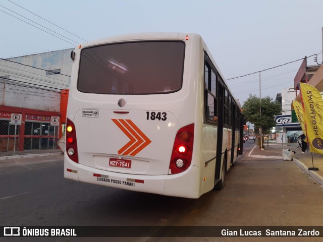 Transvida Transporte Coletivo 1843 na cidade de Ji-Paraná, Rondônia, Brasil, por Gian Lucas  Santana Zardo. Número da foto: #10242397.
