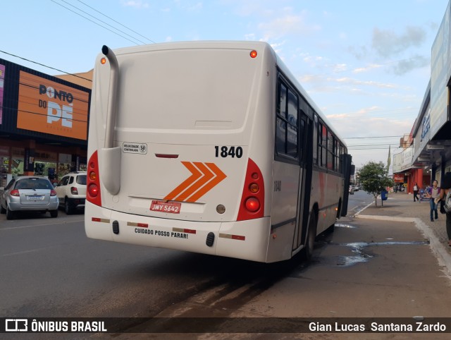 Transvida Transporte Coletivo 1840 na cidade de Ji-Paraná, Rondônia, Brasil, por Gian Lucas  Santana Zardo. ID da foto: 10298770.