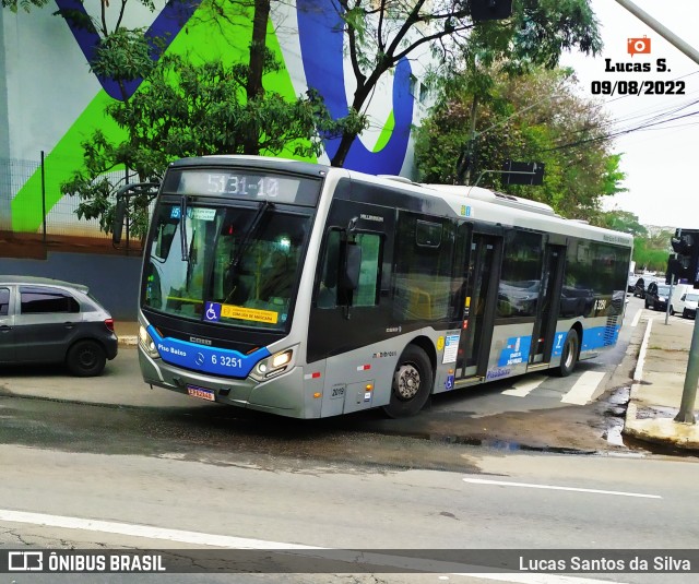 Viação Paratodos > São Jorge > Metropolitana São Paulo > Mobibrasil 6 3251 na cidade de São Paulo, São Paulo, Brasil, por Lucas Santos da Silva. ID da foto: 10298888.