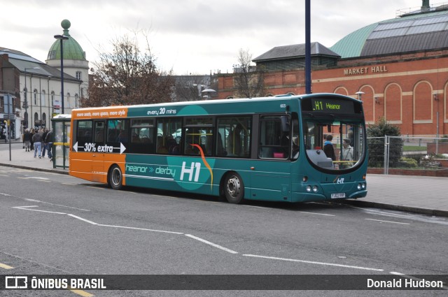 Trentbarton 603 na cidade de Derby, Derbyshire, Inglaterra, por Donald Hudson. ID da foto: 10296669.