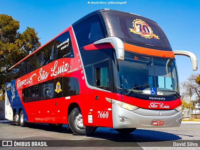 Expresso São Luiz 7660 na cidade de Brasília, Distrito Federal, Brasil, por David Silva. Número da foto: #10299402.