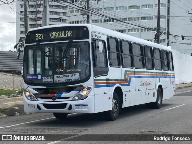 Auto Ônibus Santa Maria Transporte e Turismo 07003 na cidade de Natal, Rio Grande do Norte, Brasil, por Rodrigo Fonseca. Número da foto: #10302222.