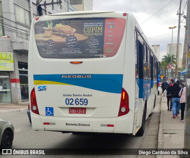 Viação Vaz 02 659 na cidade de Santo André, São Paulo, Brasil, por Diego Cardoso da Silva. ID da foto: 10300592.