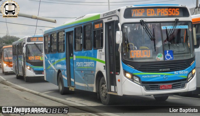 Viação Ponte Coberta RJ 190.081 na cidade de Nova Iguaçu, Rio de Janeiro, Brasil, por Lior Baptista. Número da foto: #10299703.
