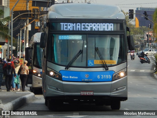 Viação Paratodos > São Jorge > Metropolitana São Paulo > Mobibrasil 6 3193 na cidade de São Paulo, São Paulo, Brasil, por Nicolas Matheusz. Número da foto: #10300019.