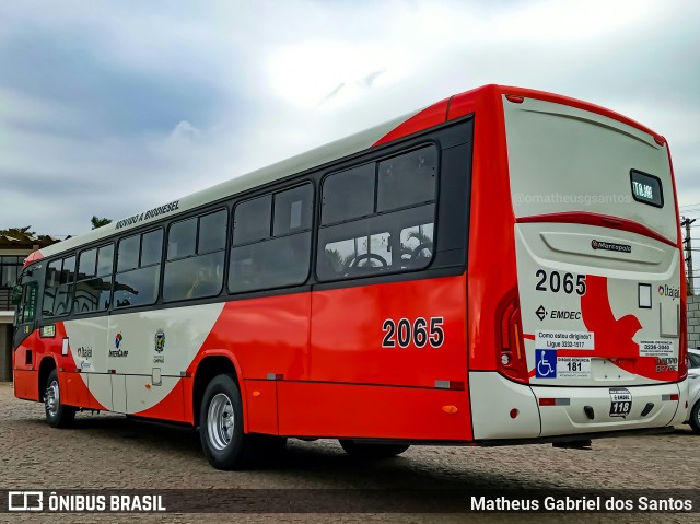 Itajaí Transportes Coletivos 2065 na cidade de Campinas, São Paulo, Brasil, por Matheus Gabriel dos Santos. Número da foto: #10301153.