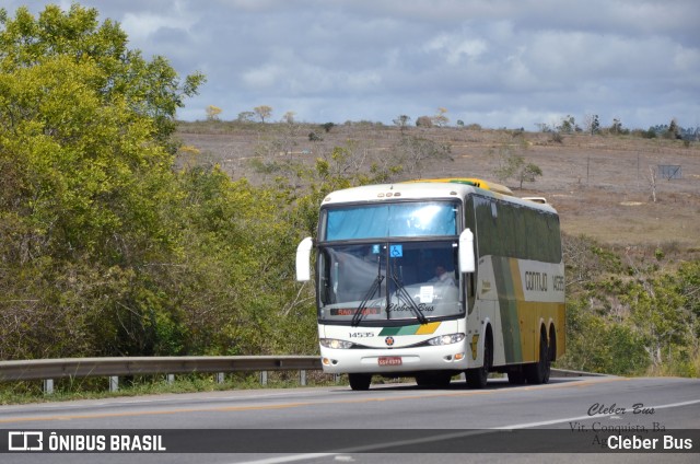 Empresa Gontijo de Transportes 14535 na cidade de Vitória da Conquista, Bahia, Brasil, por Cleber Bus. ID da foto: 10301883.