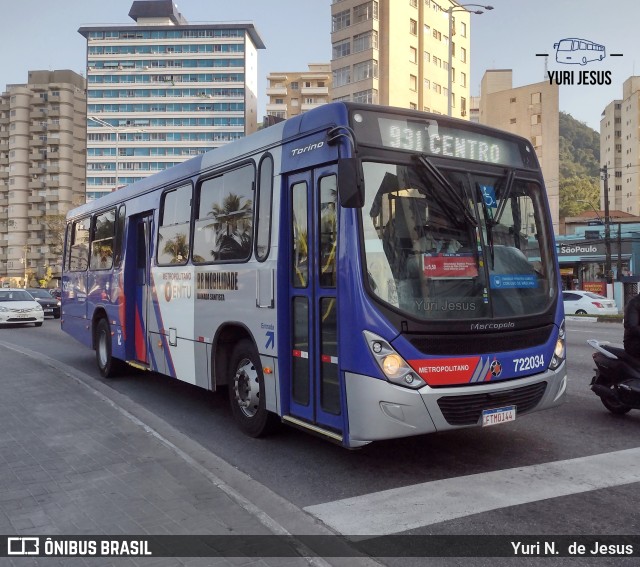 BR Mobilidade Baixada Santista 722034 na cidade de São Vicente, São Paulo, Brasil, por Yuri N.  de Jesus. ID da foto: 10305575.