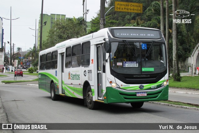 Viação Piracicabana Santos 4217 na cidade de Santos, São Paulo, Brasil, por Yuri N.  de Jesus. ID da foto: 10305480.