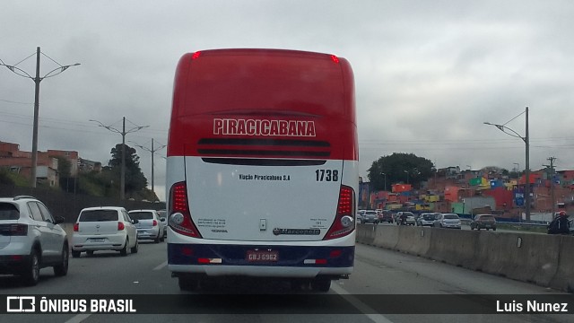 Viação Piracicabana 1738 na cidade de São Bernardo do Campo, São Paulo, Brasil, por Luis Nunez. ID da foto: 10307572.