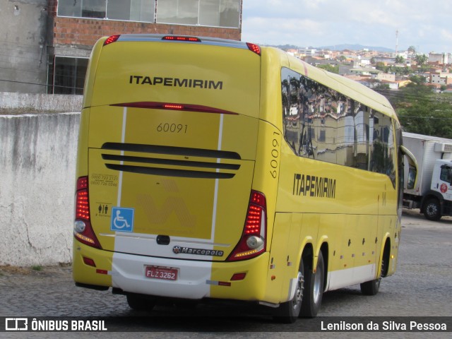 Viação Itapemirim 60091 na cidade de Caruaru, Pernambuco, Brasil, por Lenilson da Silva Pessoa. Número da foto: #10310076.