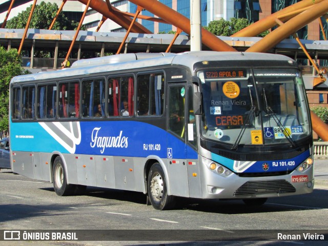 Auto Ônibus Fagundes RJ 101.420 na cidade de Rio de Janeiro, Rio de Janeiro, Brasil, por Renan Vieira. Número da foto: #10309750.