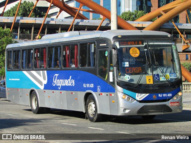 Auto Ônibus Fagundes RJ 101.420 na cidade de Rio de Janeiro, Rio de Janeiro, Brasil, por Renan Vieira. ID da foto: 10309750.