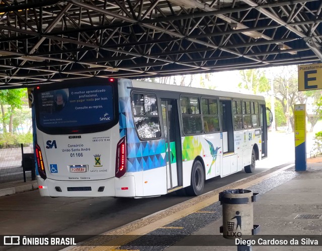 Viação Guaianazes 01 166 na cidade de Santo André, São Paulo, Brasil, por Diego Cardoso da Silva. Número da foto: #10312158.