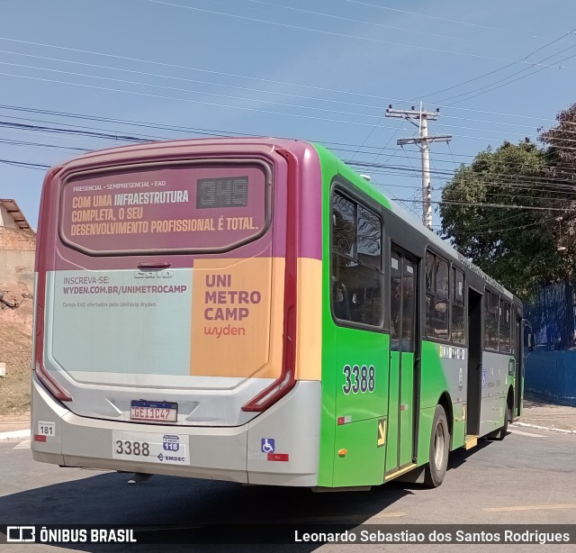 VB Transportes e Turismo 3388 na cidade de Campinas, São Paulo, Brasil, por Leonardo Sebastiao dos Santos Rodrigues. ID da foto: 10313917.