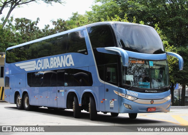 Viação Águia Branca 50010 na cidade de São Paulo, São Paulo, Brasil, por Vicente de Paulo Alves. ID da foto: 10312265.