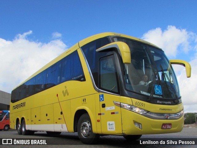 Viação Itapemirim 60091 na cidade de Caruaru, Pernambuco, Brasil, por Lenilson da Silva Pessoa. ID da foto: 10312578.