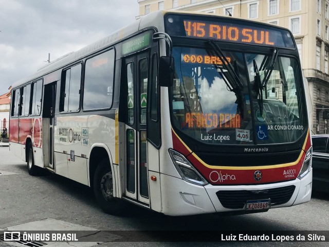 Auto Viação Alpha A48001 na cidade de Rio de Janeiro, Rio de Janeiro, Brasil, por Luiz Eduardo Lopes da Silva. ID da foto: 10311944.