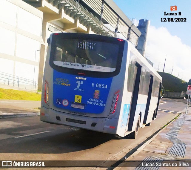 Transwolff Transportes e Turismo 6 6854 na cidade de São Paulo, São Paulo, Brasil, por Lucas Santos da Silva. Número da foto: #10312456.