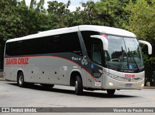 Viação Santa Cruz 212140 na cidade de São Paulo, São Paulo, Brasil, por Vicente de Paulo Alves. ID da foto: 10314322.