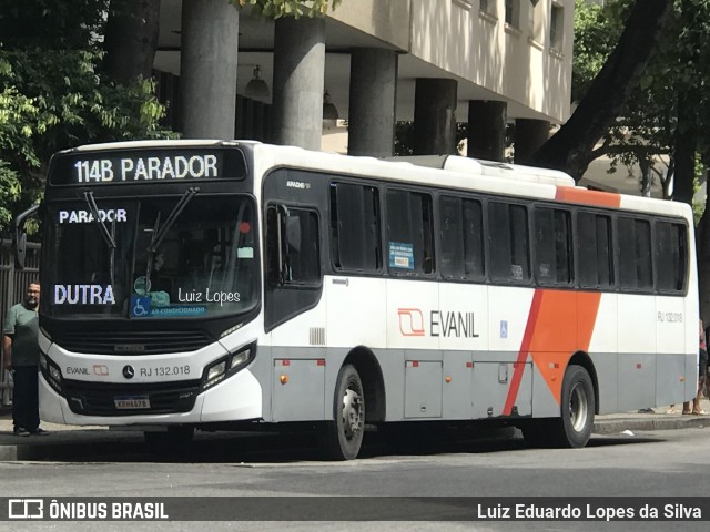 Evanil Transportes e Turismo RJ 132.018 na cidade de Rio de Janeiro, Rio de Janeiro, Brasil, por Luiz Eduardo Lopes da Silva. ID da foto: 10313481.