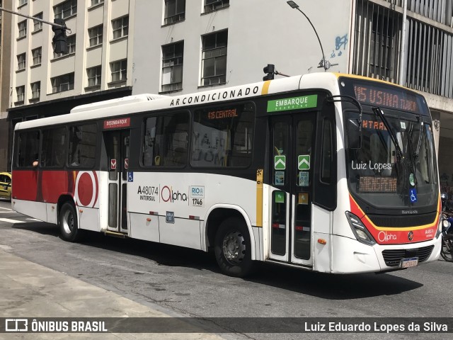 Auto Viação Alpha A48074 na cidade de Rio de Janeiro, Rio de Janeiro, Brasil, por Luiz Eduardo Lopes da Silva. Número da foto: #10313691.