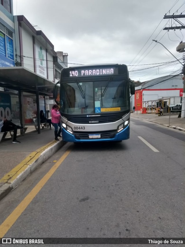 Viação Cidade de Caieiras 00443 na cidade de Franco da Rocha, São Paulo, Brasil, por Thiago de Souza. Número da foto: #10315797.